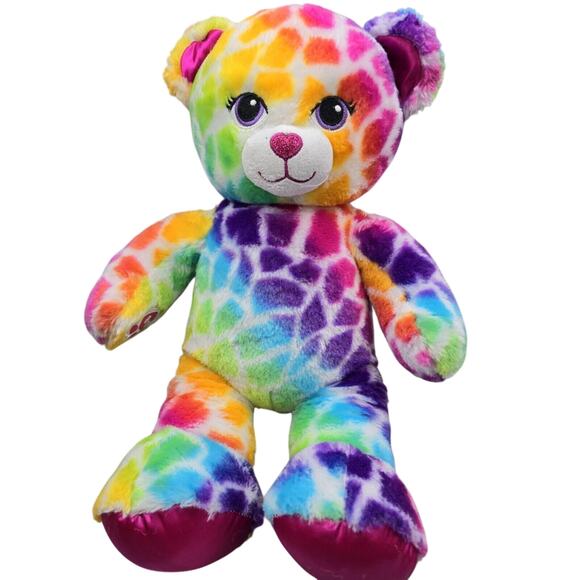 Build-A-Bear Workshop Other - Build A Bear Rainbow Cheetah Plush Leopard Lisa Frank Colors 17”